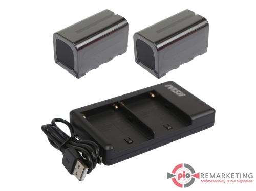 Przejdź do produktu Podwójna Ładowarka IVISII NP‑F750 2x Akumulator 5600 mAh, Kabel USB Nowa