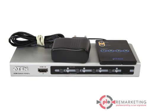 Przejdź do produktu Przełącznik Wideo Aten VS481A 4x HDMI Z Zasilaczem I Pilotem