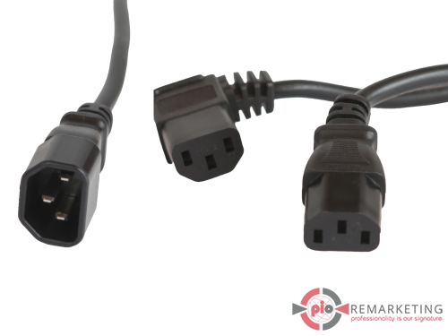 Przejdź do produktu Kabel Przewód Rozgałęziacz Przedłużacz C14 Męski na 2x C13 Żeński 1.5 m