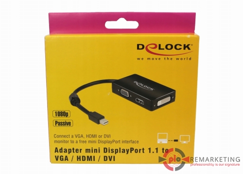Przejdź do produktu Delock Adapter mini DisplayPort 1.1 > VGA / HDMI / DVI