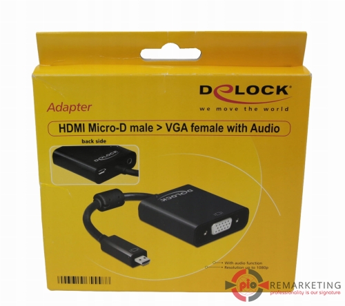 Przejdź do produktu Delock Adapter HDMI Micro-D męski > VGA żeński z funkcją audio czarny