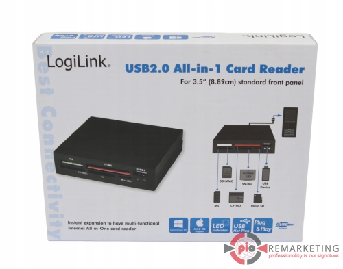 Przejdź do produktu LogiLink CR0012 Czytnik kart pamięci USB 2.0 3.5" wewnętrzny Czarny